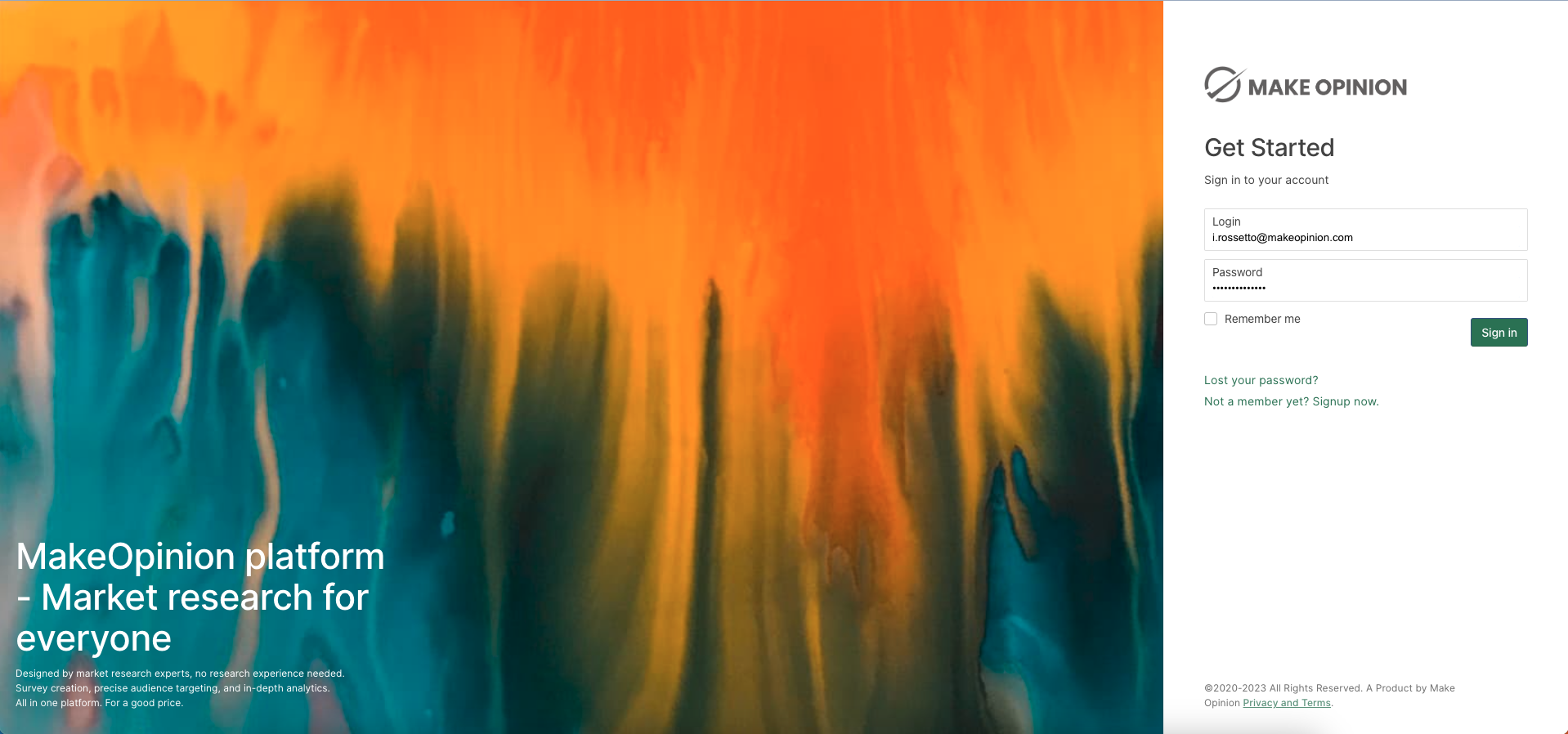 screenshot of Make Opinion